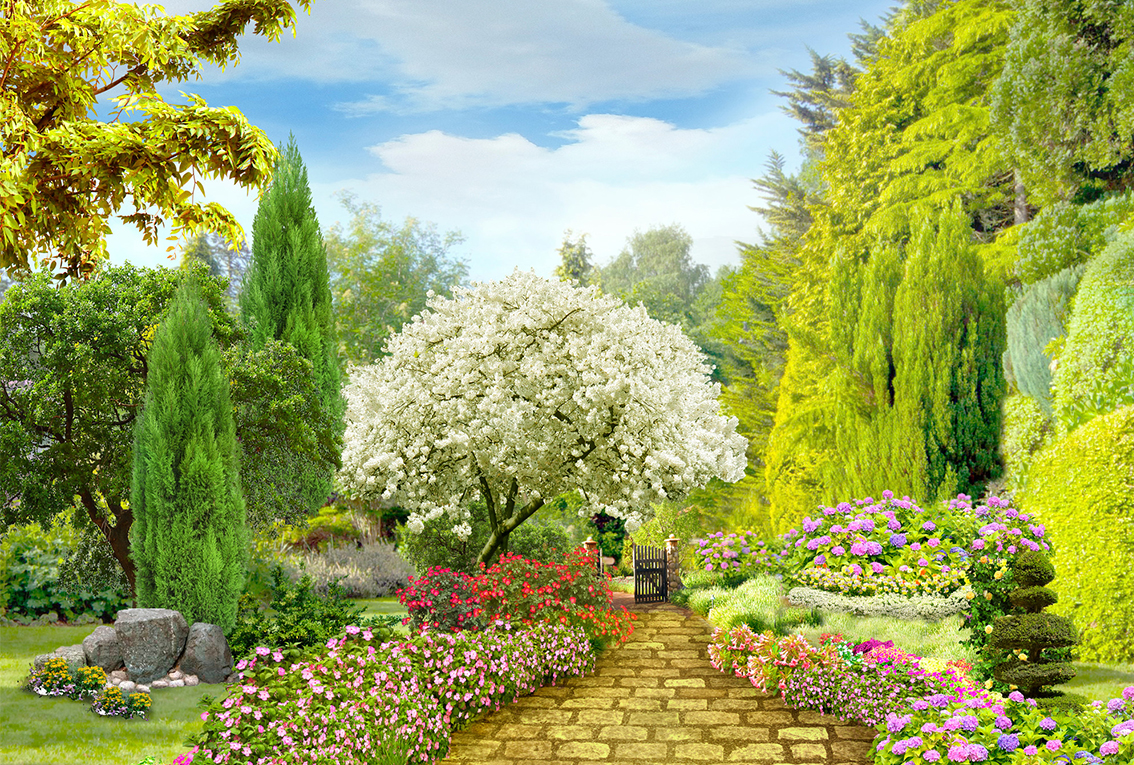 

Фотообои флизелиновые DeCors Сад 400x270 см 4 сегмента (191070ф)