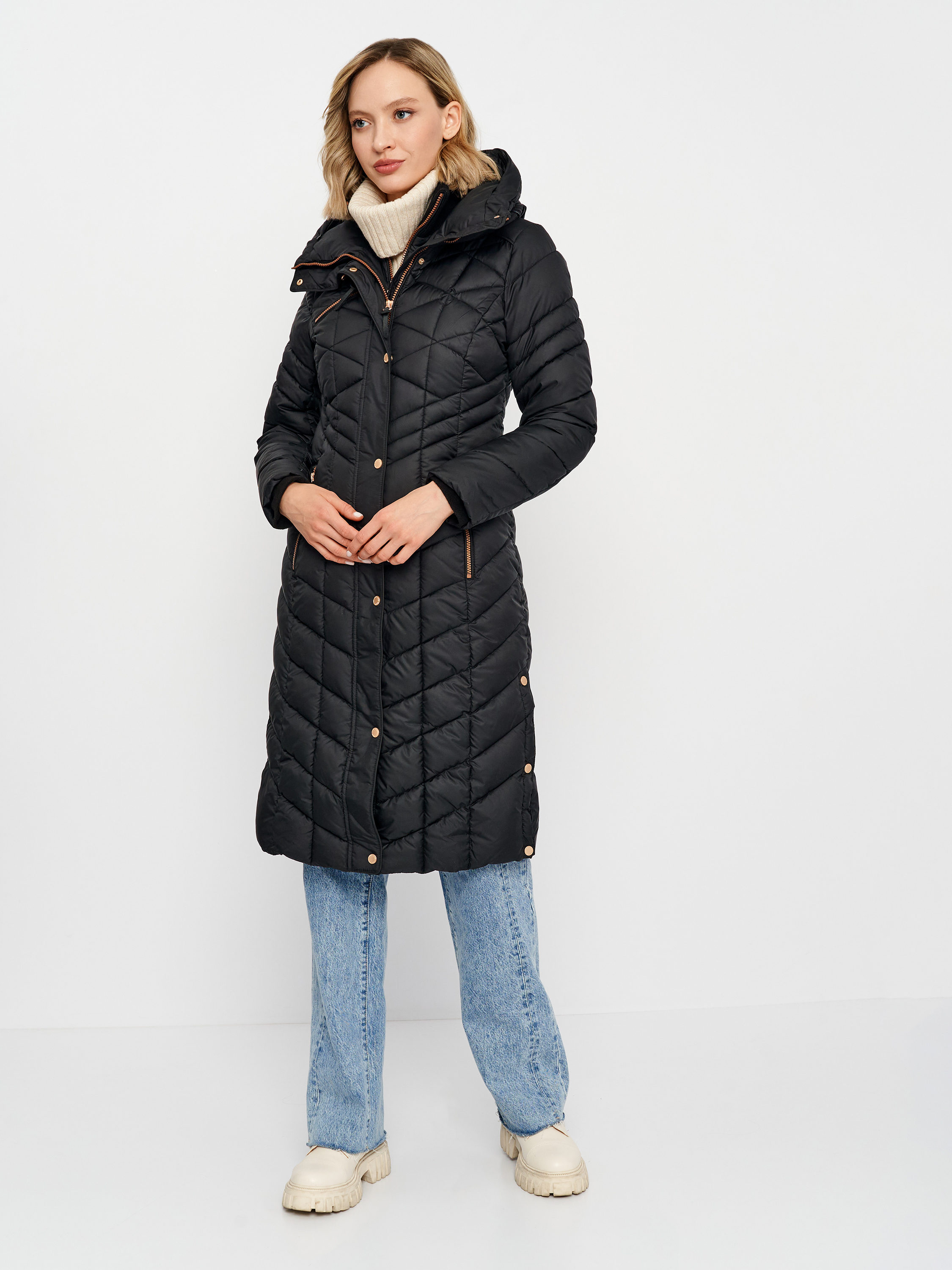 Акція на Куртка зимова довга жіноча Karl Lagerfeld 314575850 XS Чорна від Rozetka