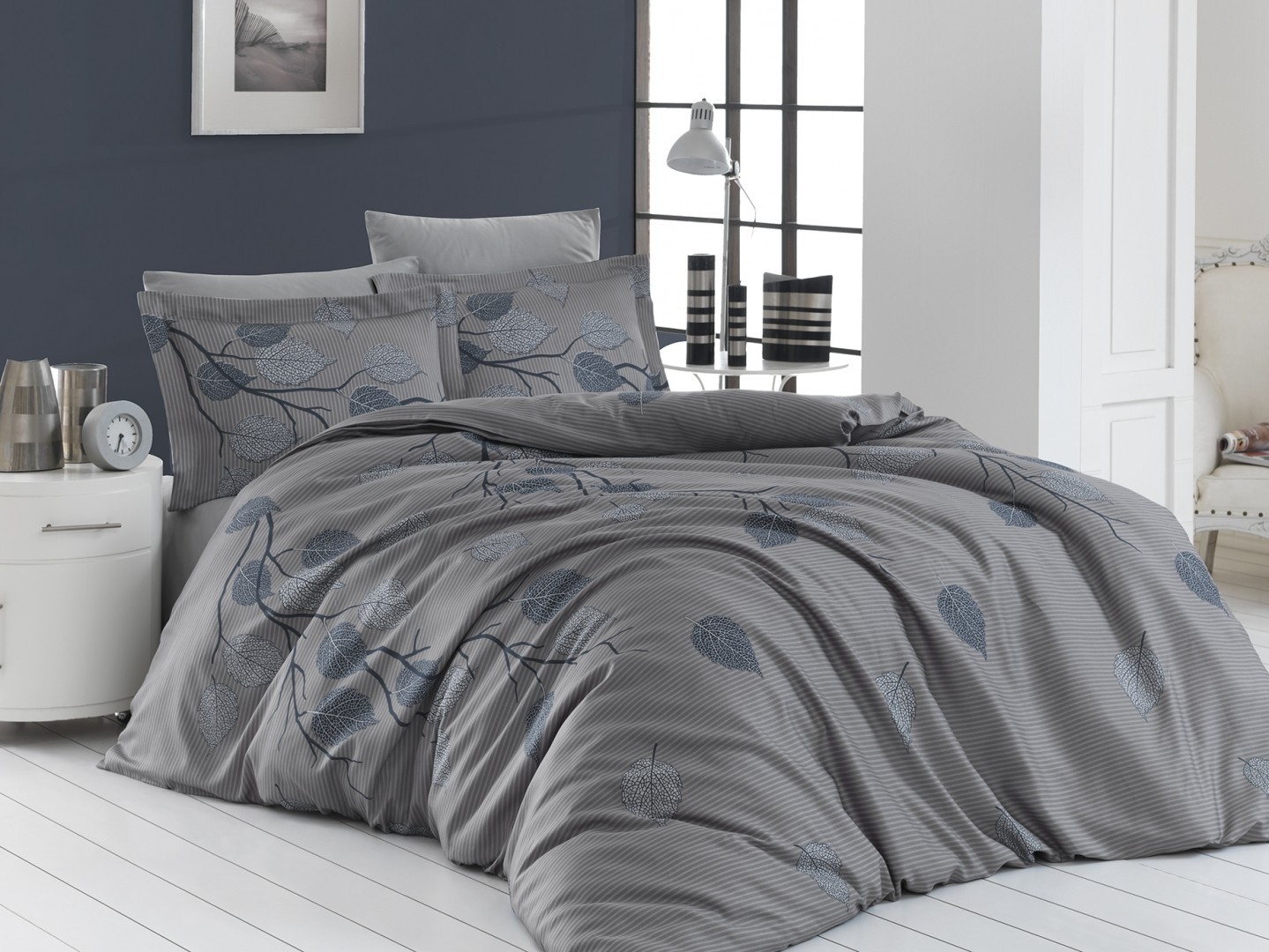 

Комплект постельного белья полуторный First Choice Cotton Satin Evida Gri 160х220 (FCS-0278)