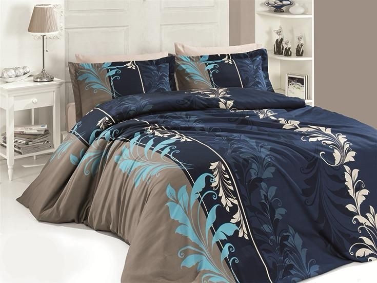 

Комплект постельного белья евро First Choice Cotton Satin Eylul Petrol 200х220 (FCS-0034)