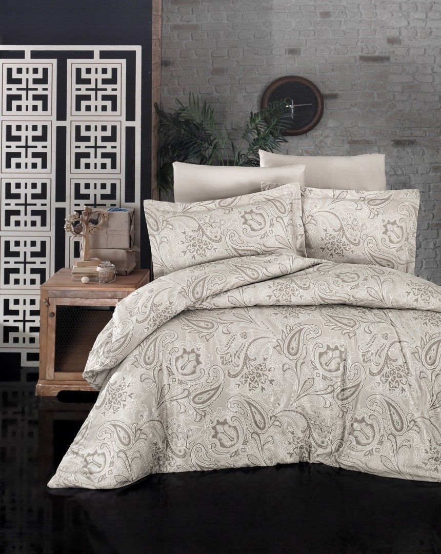 

Комплект постельного белья евро First Choice Cotton Satin Reagen Toprak 200х220 (FCS-0066)