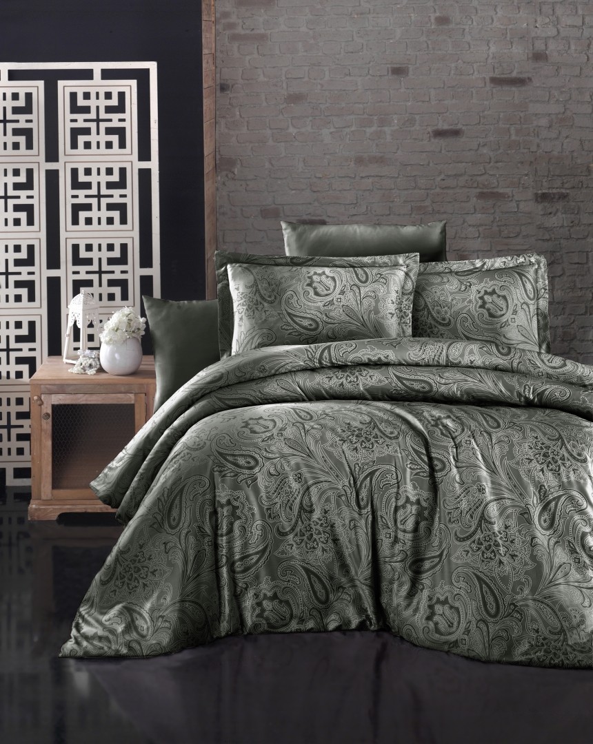 

Комплект постельного белья евро First Choice Cotton Satin Reagen Haki 200х220 (FCS-0064)