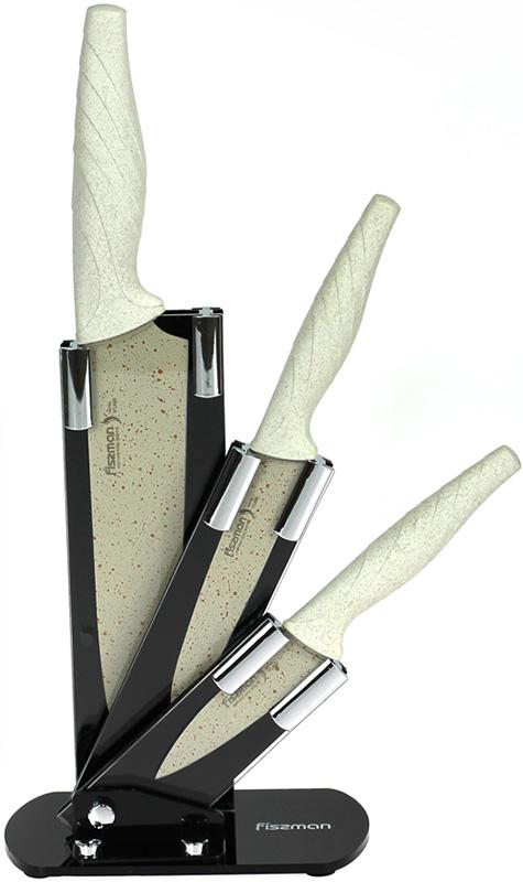 

Набор 3 кухонные ножи Yumi на акриловой подставке Fissman 38231-BR-1883