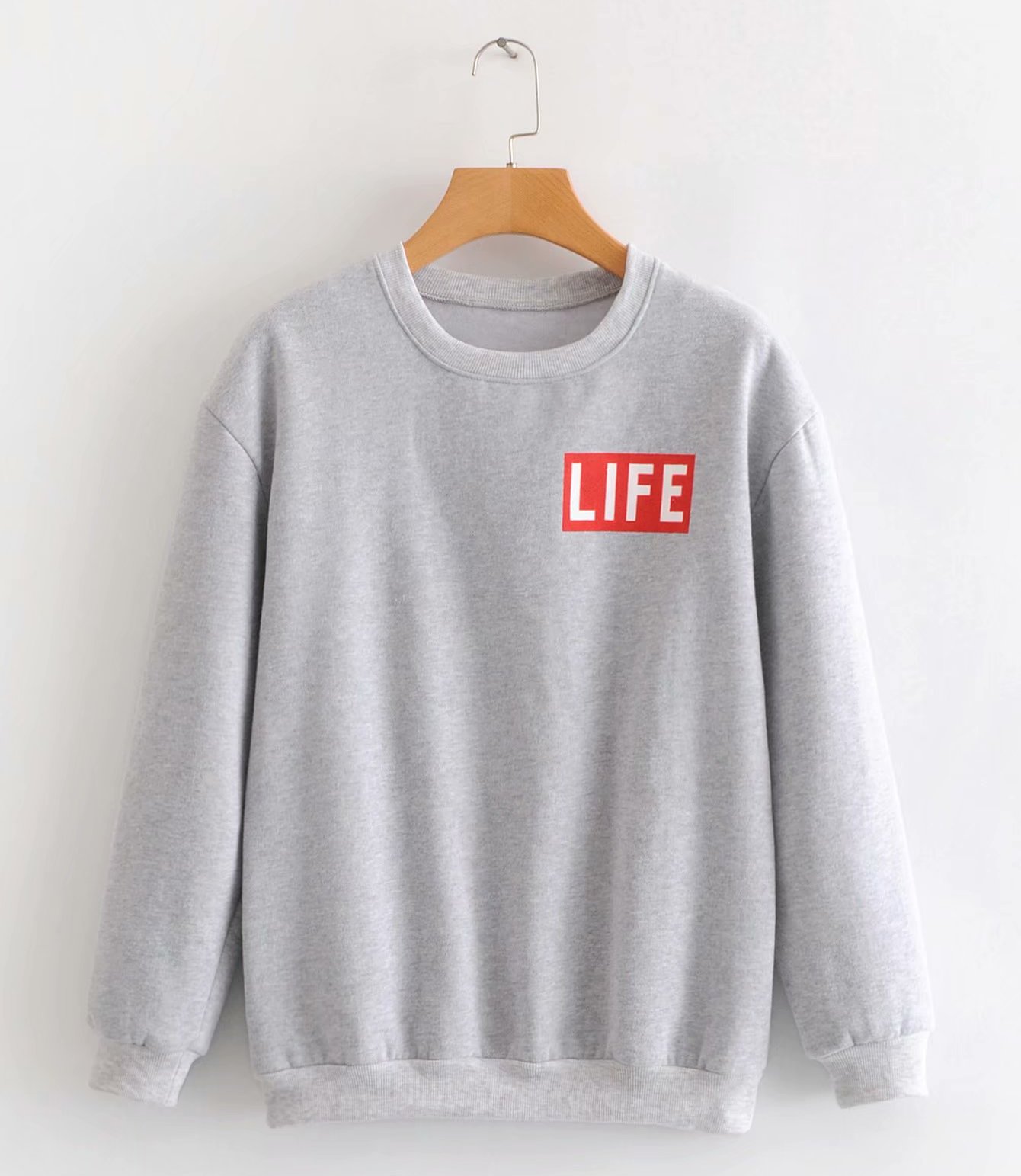 

Свитшот женский утепленный с принтом Life Berni Fashion (S) Серый
