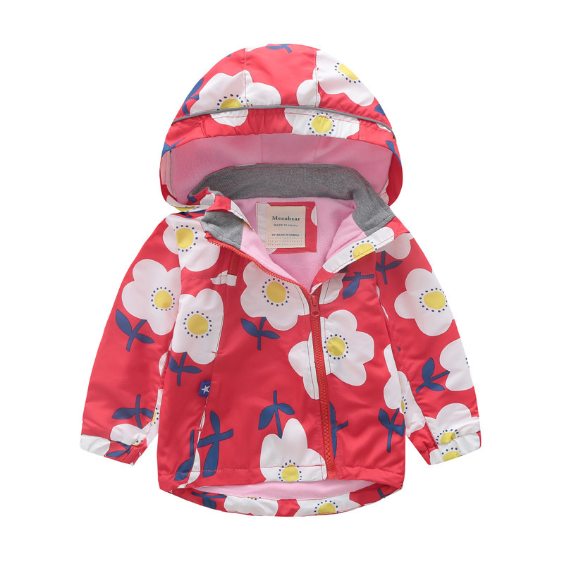 

Куртка для девочки демисезонная Ромашки Meanbear (130) Красный (46563)