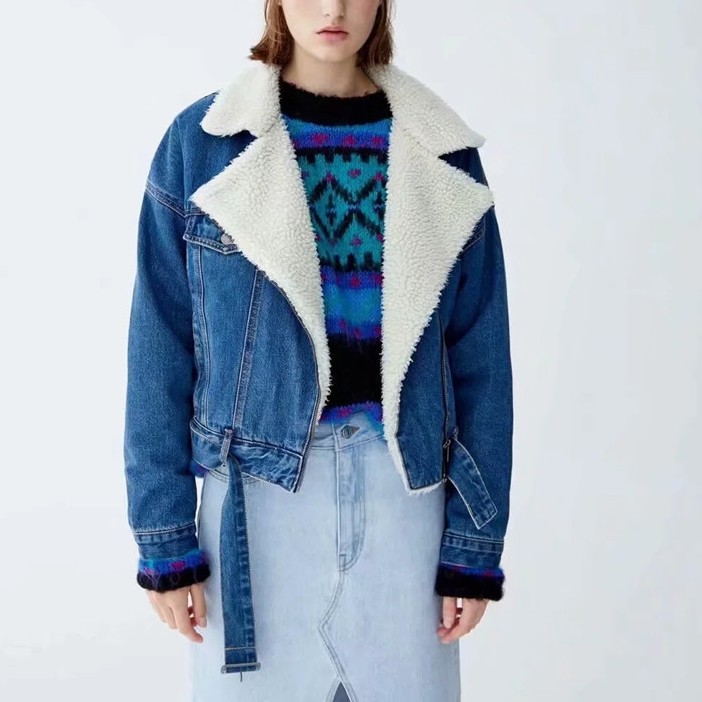 

Куртка женская джинсовая утепленная Winter Berni Fashion (L) Синий