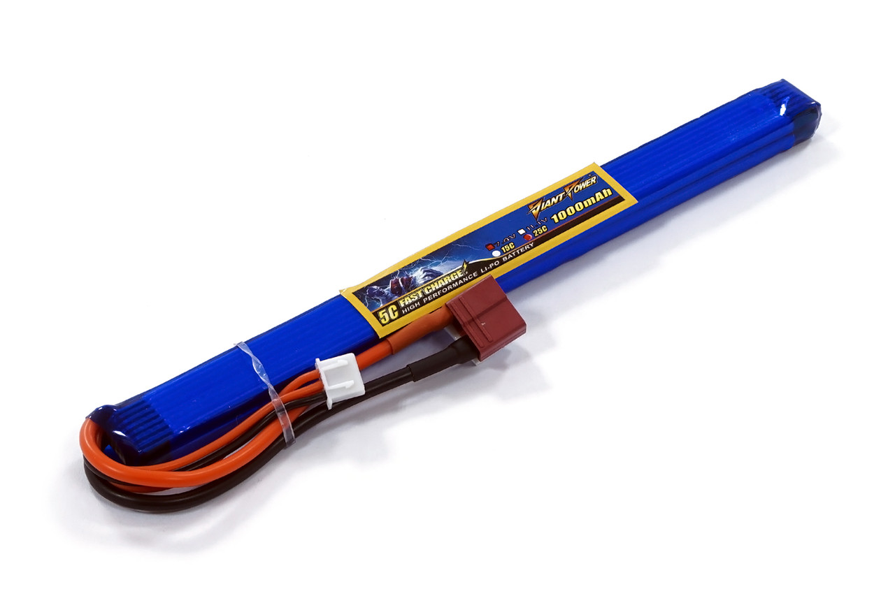 

Аккумулятор для страйкбола Dinogy Giant Power Li-Pol 7.4V 2S 1000mAh 25C 10х15х185 мм T-Plug (2722772484281)