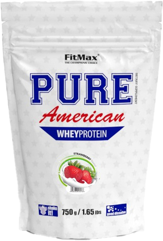 Фото - Передтренувальний комплекс FitMax Odżywka białkowa  Pure American 750 g Truskawka  