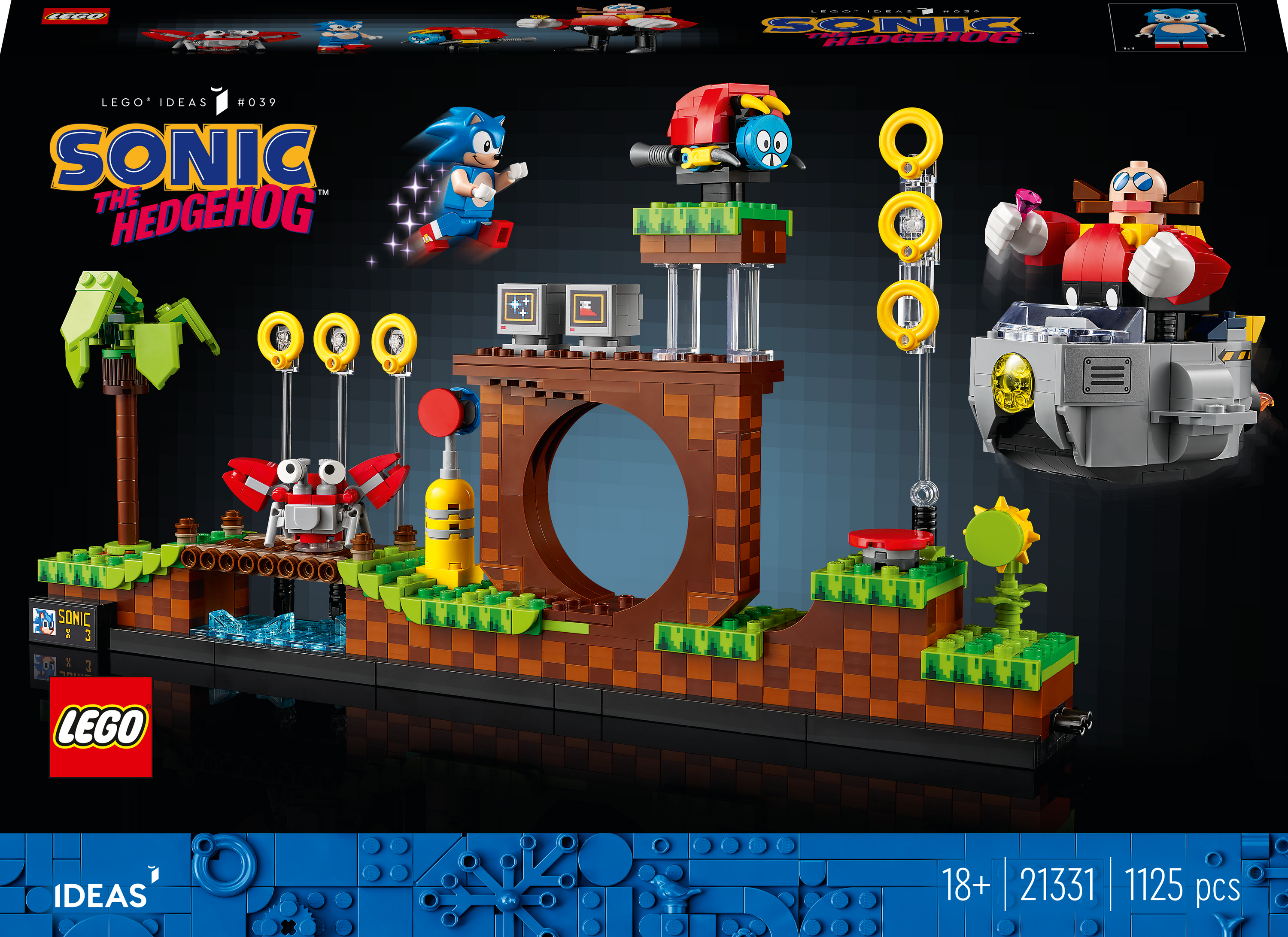 21331 LEGO® Ideas Sonic the Hedgehog™ – Green Hill Zone; Kit de Construção  (1125 peças)