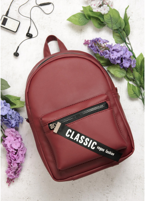 

Рюкзак женский из искусственной кожи Sambag Talari MSTa Бордовыйвый