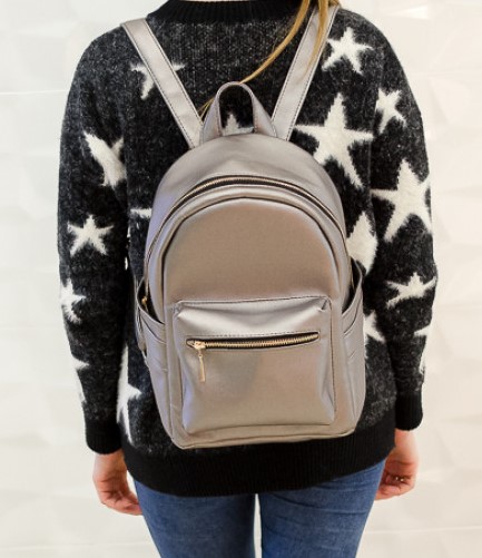 

Женский рюкзак городской экокожа Dali LF silver dark