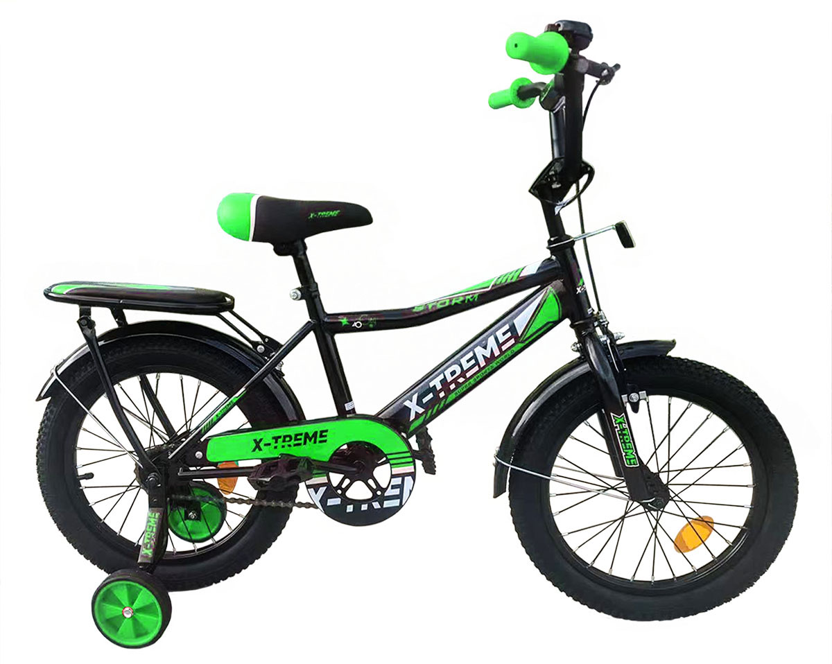 Детский велосипед X-Treme Storm 1601 колеса 16" черно-зеленый (BP125037 ...