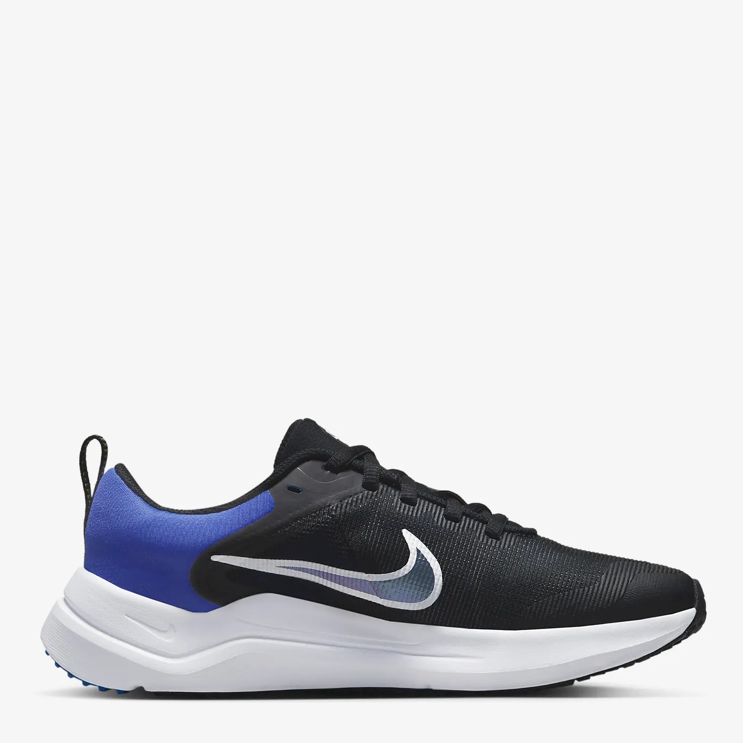 Акція на Підліткові кросівки для хлопчика Nike Downshifter 12 Nn (Gs) DM4194-006 40 Black/White-Racer Blue-Laser Orange від Rozetka