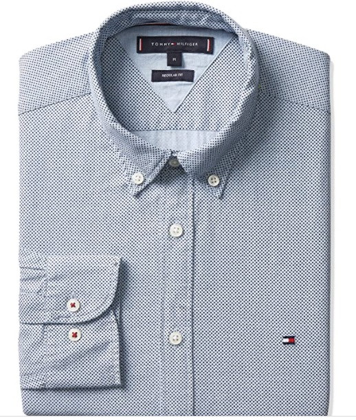 

Рубашка мужская TOMMY HILFIGER голубой-белый S MW0MW06071-903