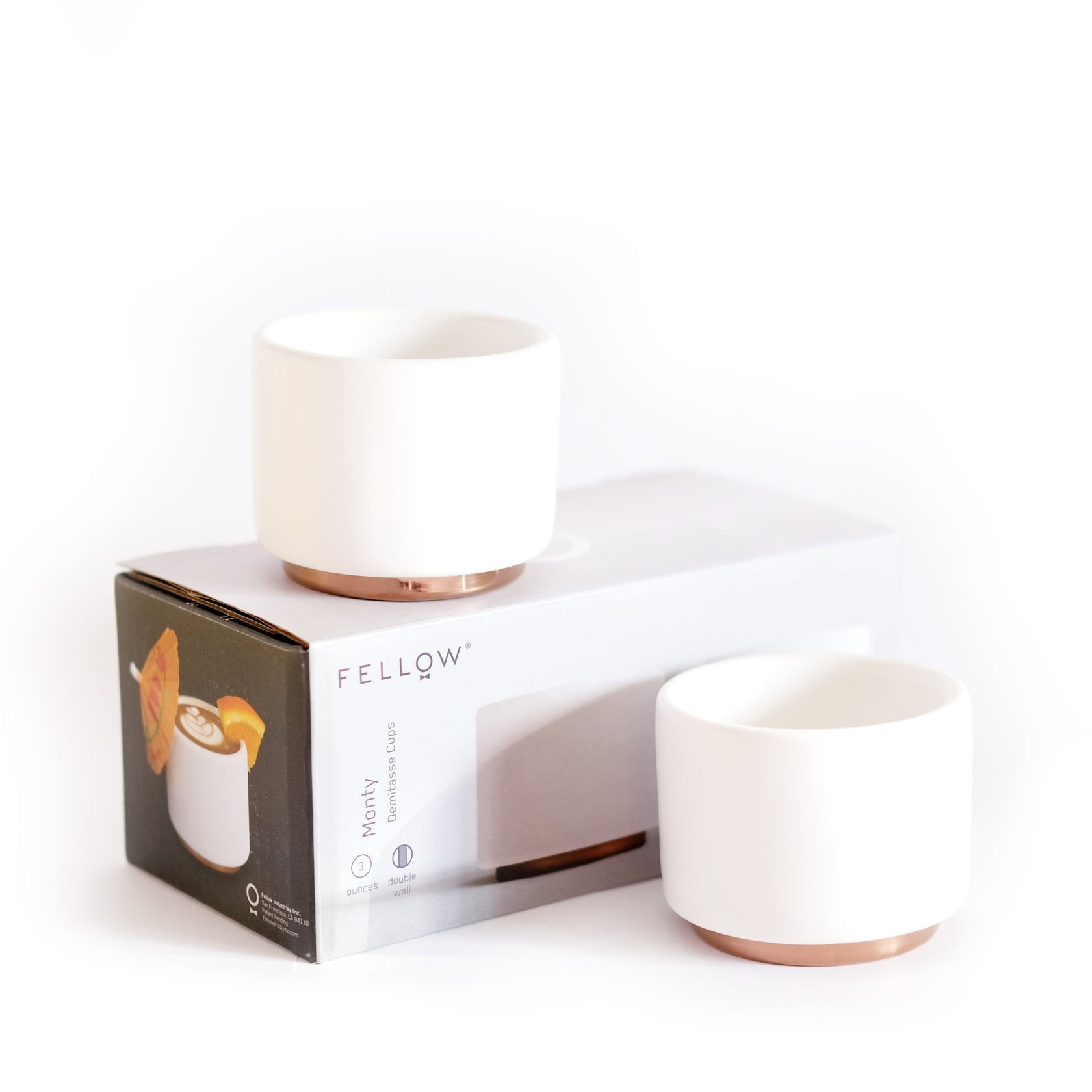 

Чашка Fellow Monty 90 мл (Espresso, Matt White, 2 шт)
