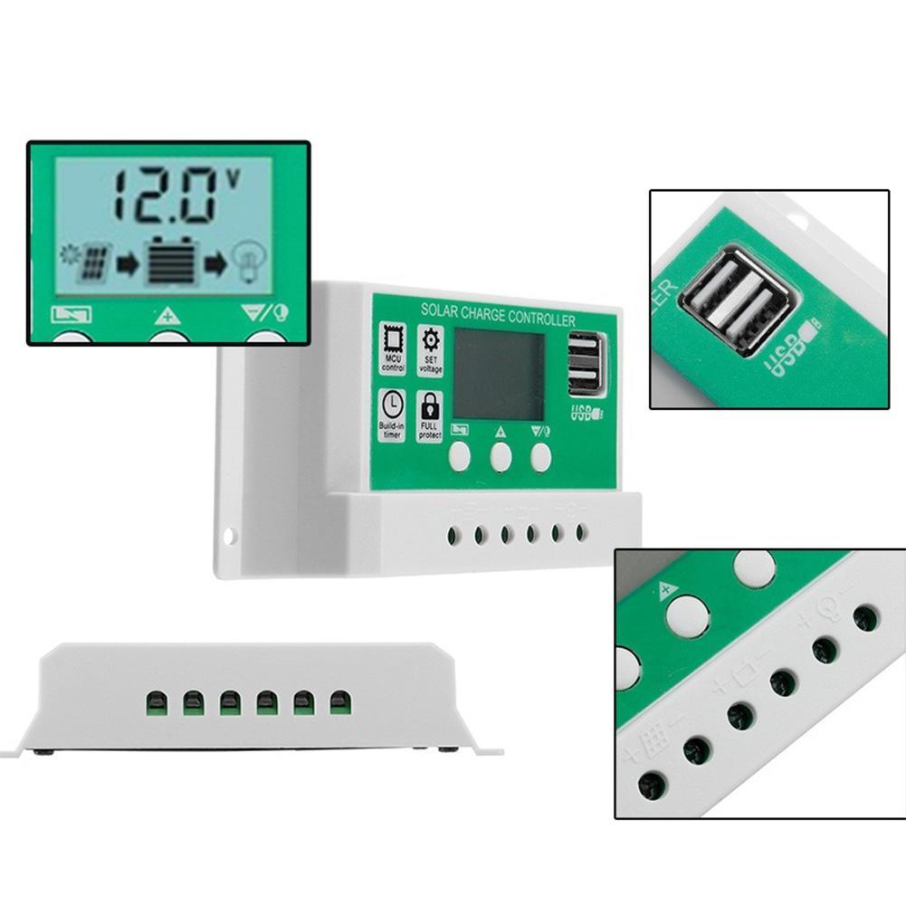 Контроллер заряда солнечных батарей с дисплеем и USB PWM, W88-C