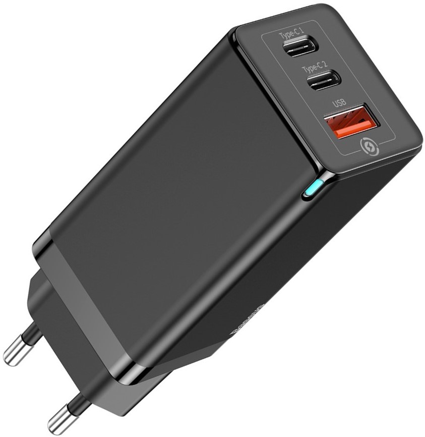 

Сетевое зарядное устройство Baseus Quick GaN Travel QC4.0+PD3.0 65W USB+2Type-C 5A Черный