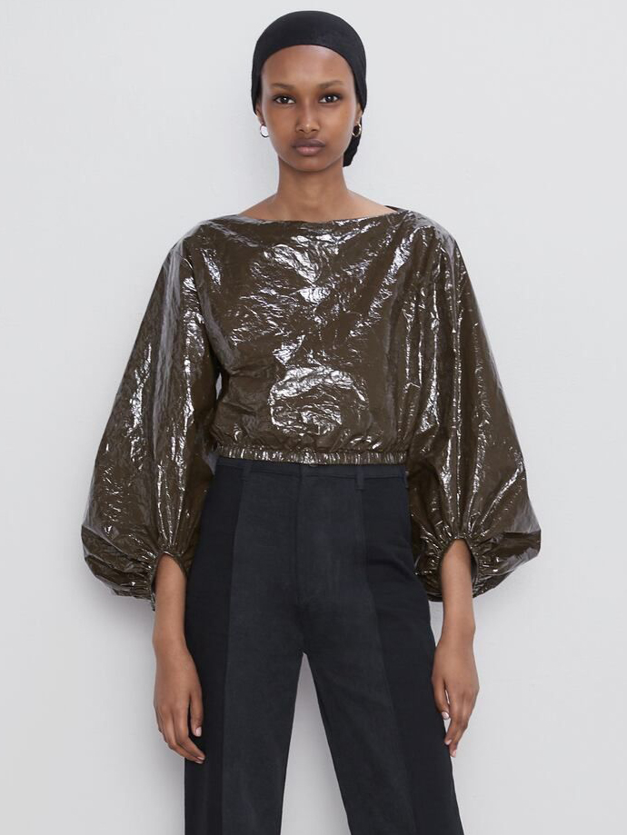 

Блузка Zara 08103499700 XL Коричневая