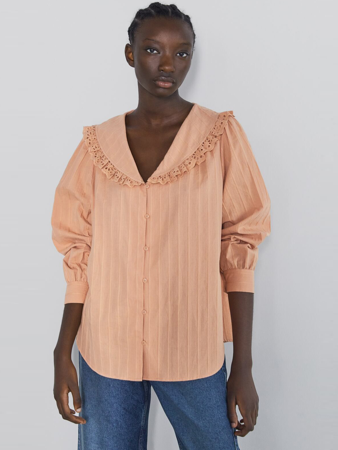 

Блузка Zara 08004229613 S Персиковая