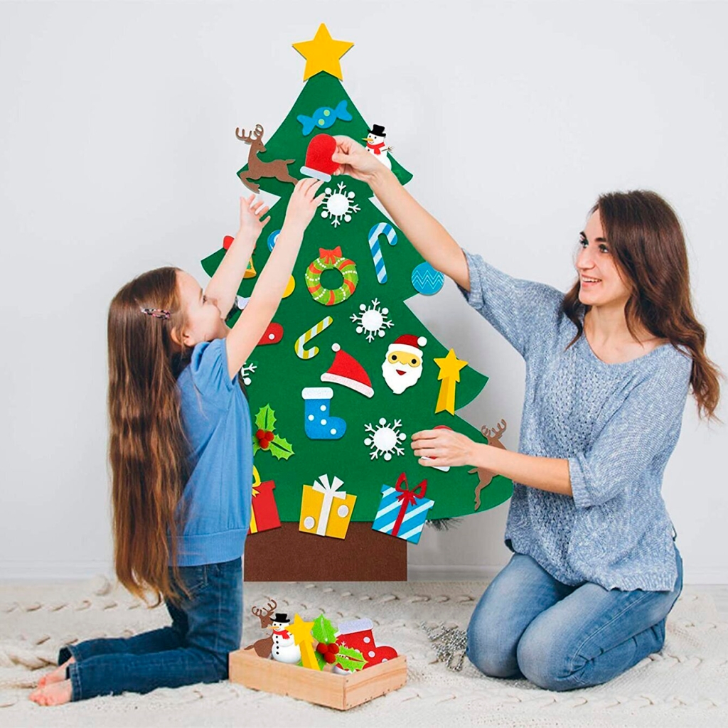 Детская ёлка Новогодняя Christmas Tree с игрушками из фетра на стену 95 ...