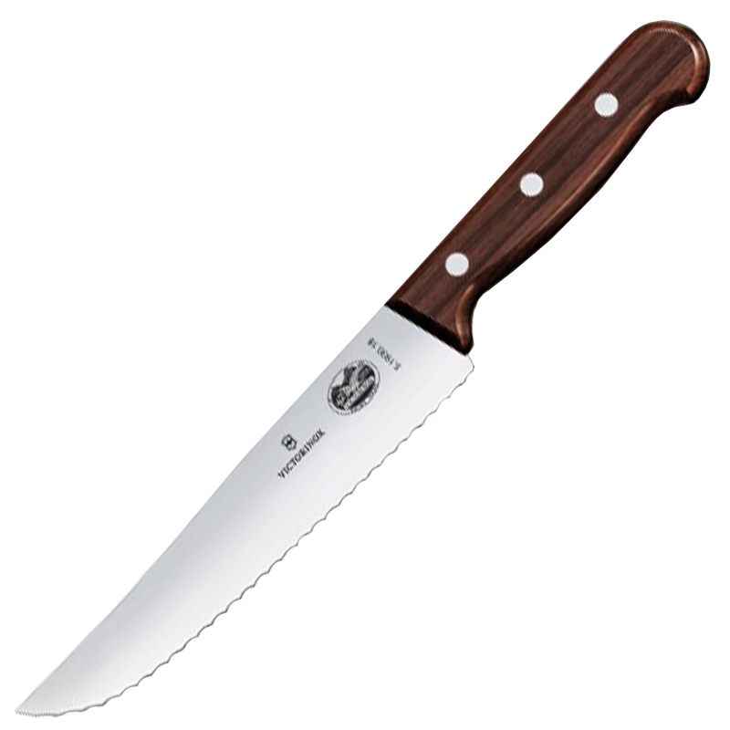 

Нож кухонный, бытовой Victorinox Wood Carving с серрейт. лезвием (лезвие: 180мм), дерево 5.1930.18