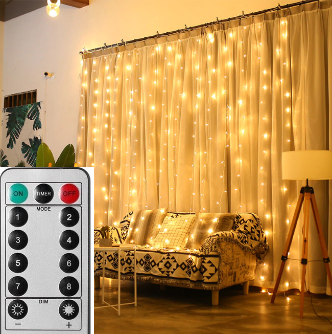 

Гирлянда "curtain" штора на проволке, 300led, с пультом, 3*3м, 220v. 8815