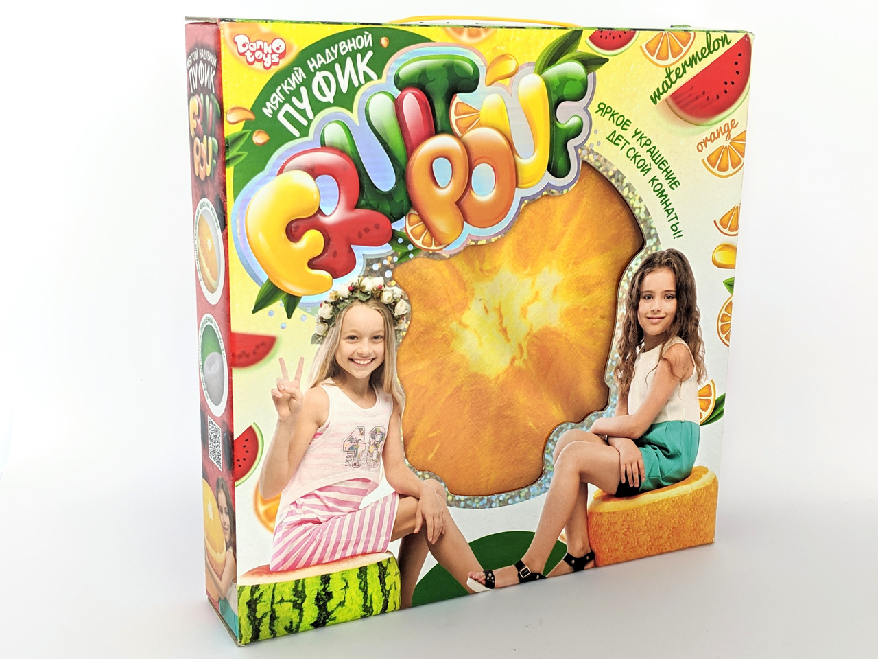 

Мягкий надувной пуфик Danko Toys FRUIT POUF Апельсинка