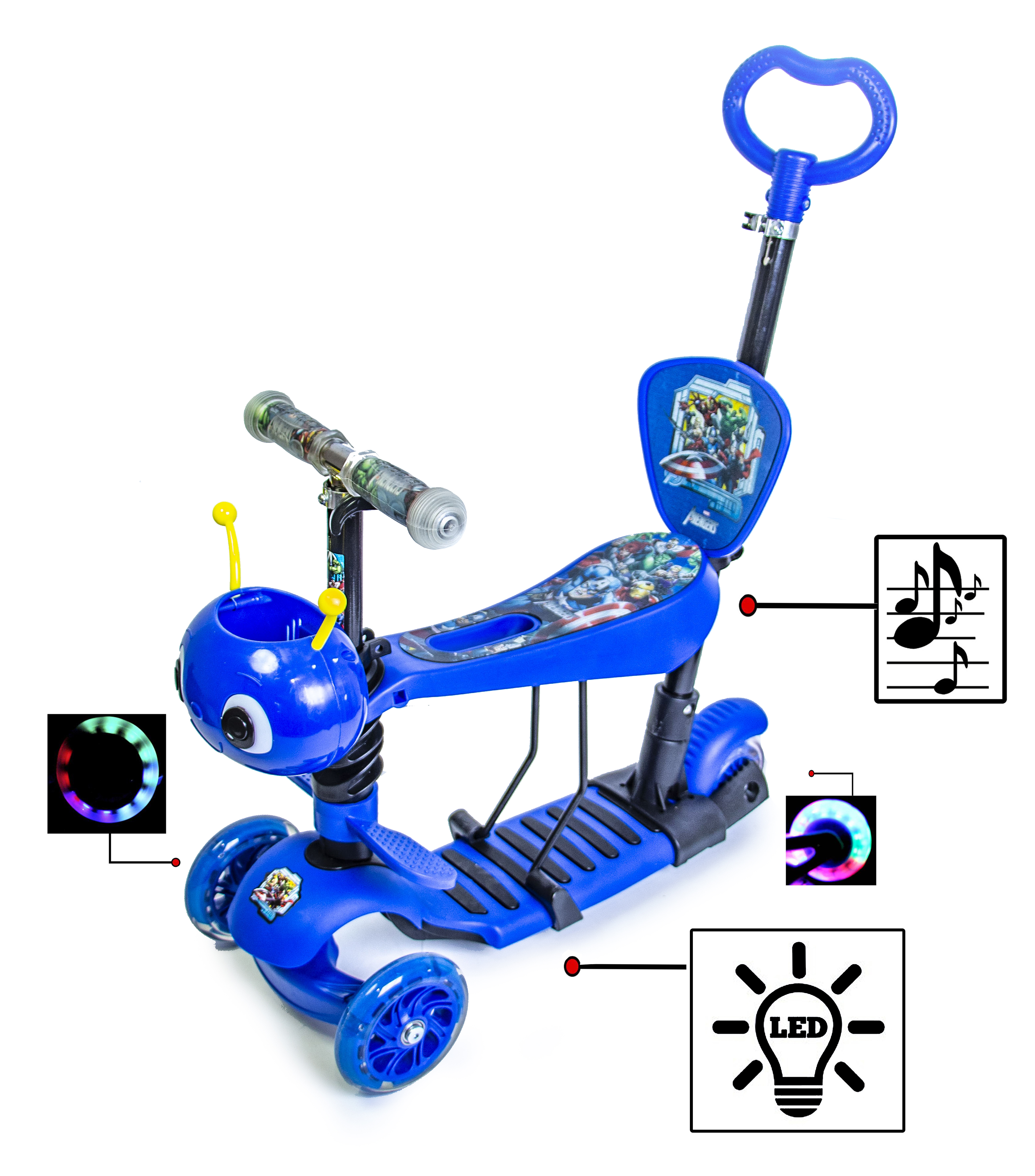 

Самокат Scooter Пчелка 5в1 Герои Blue
