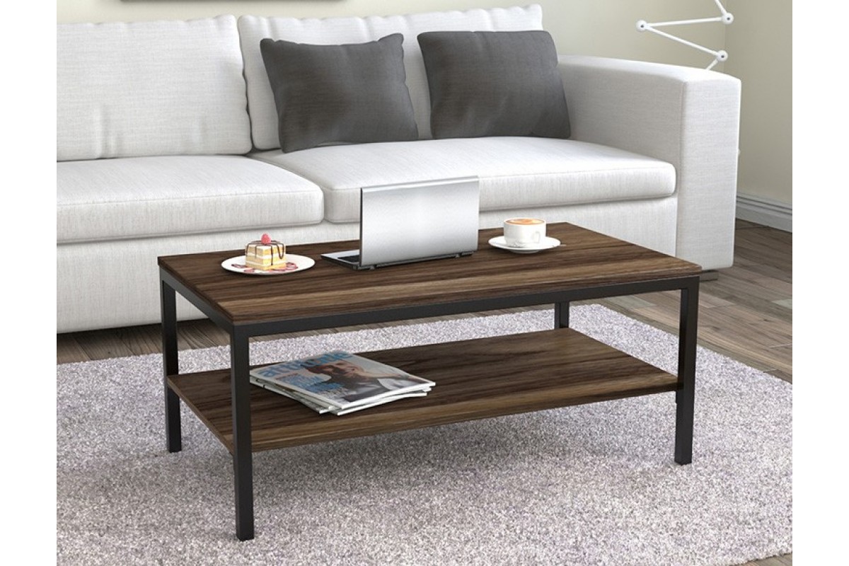 

Журнальный столик с деревянной полкой JecksonLoft "Kroper", дуб, 120*60 см, арт 058