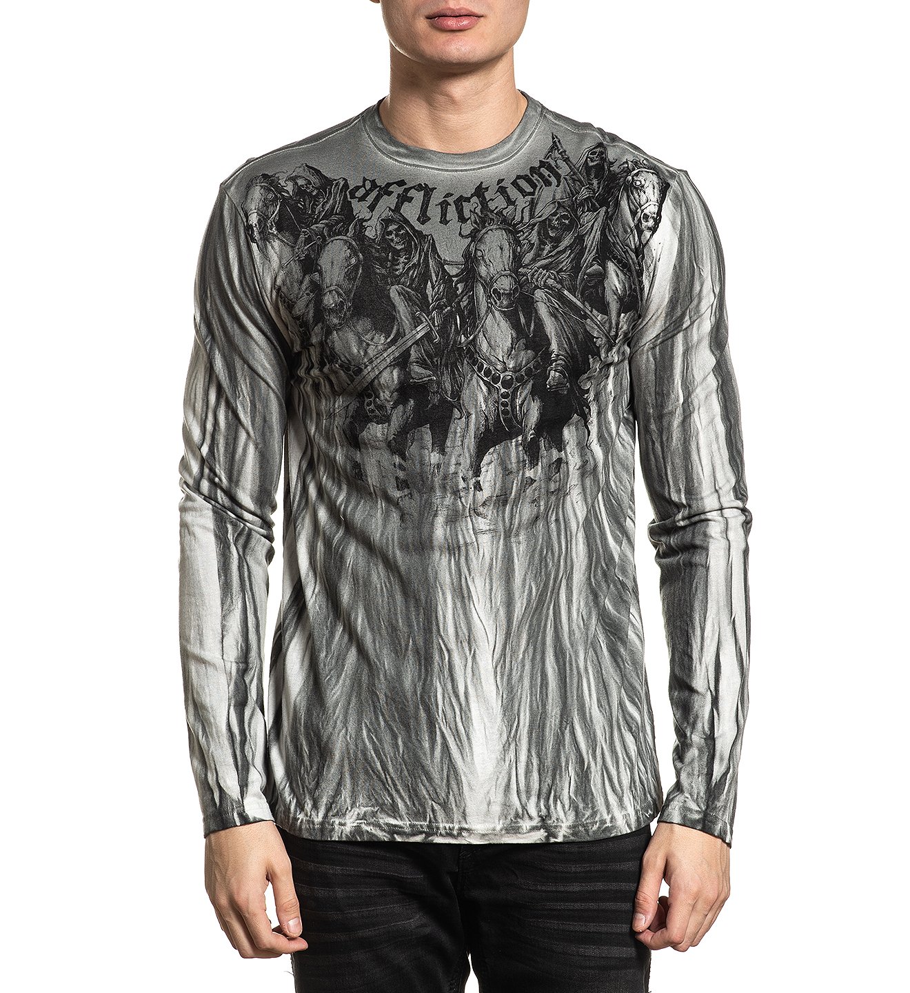 

Лонгслив Affliction Four Horseman Revival Tee 2XL Серый