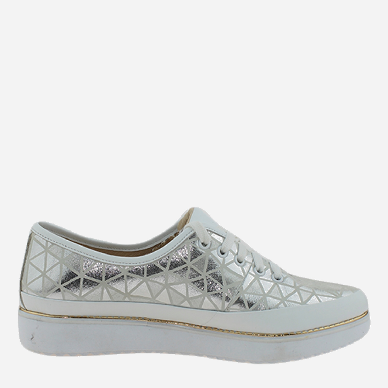 Акція на Жіночі туфлі зі шкіри Classic Fashion R514 37 23.5 см Білий/Сріблястий від Rozetka