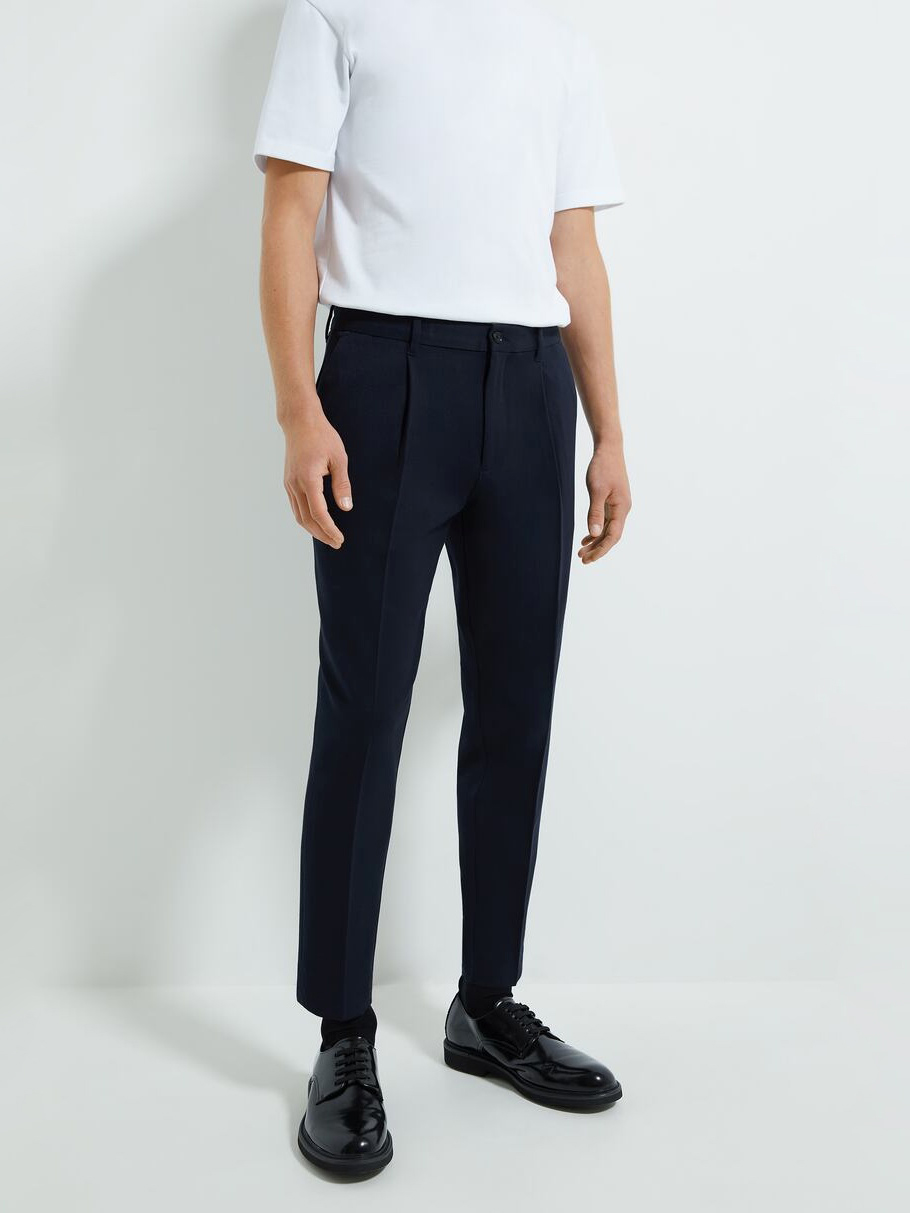 

Брюки Zara 1608/317/401 46 Темно-синие