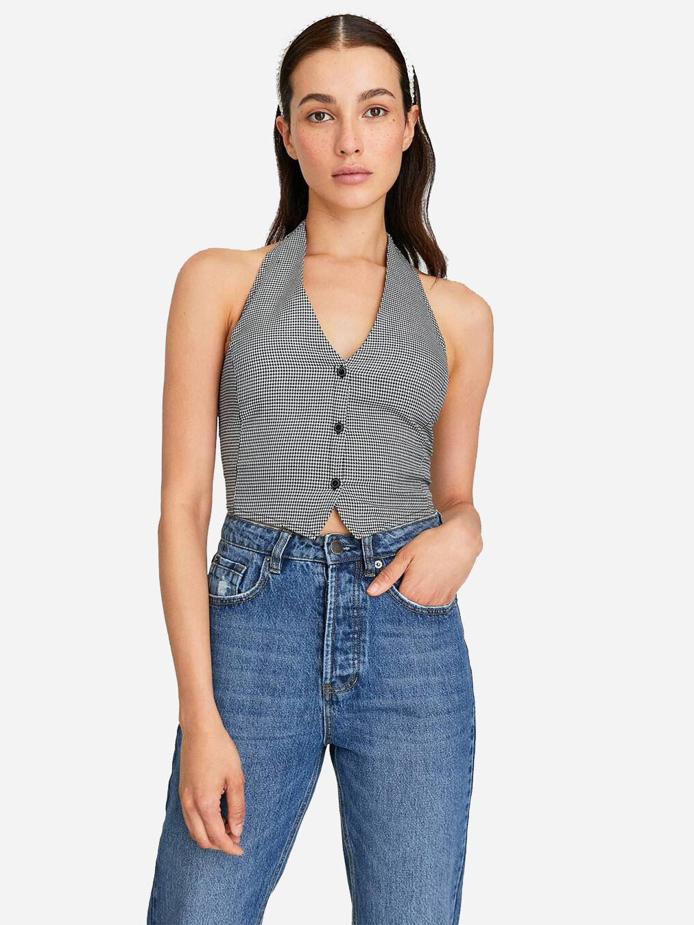 

Топ Stradivarius 6082/497/003  Гусиная лапка, Топ Stradivarius 6082/497/003 M Гусиная лапка