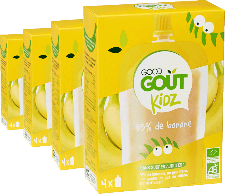 

Детское фруктовое пюре Good Gout Банан 90 г х 4 шт (3760269310315)