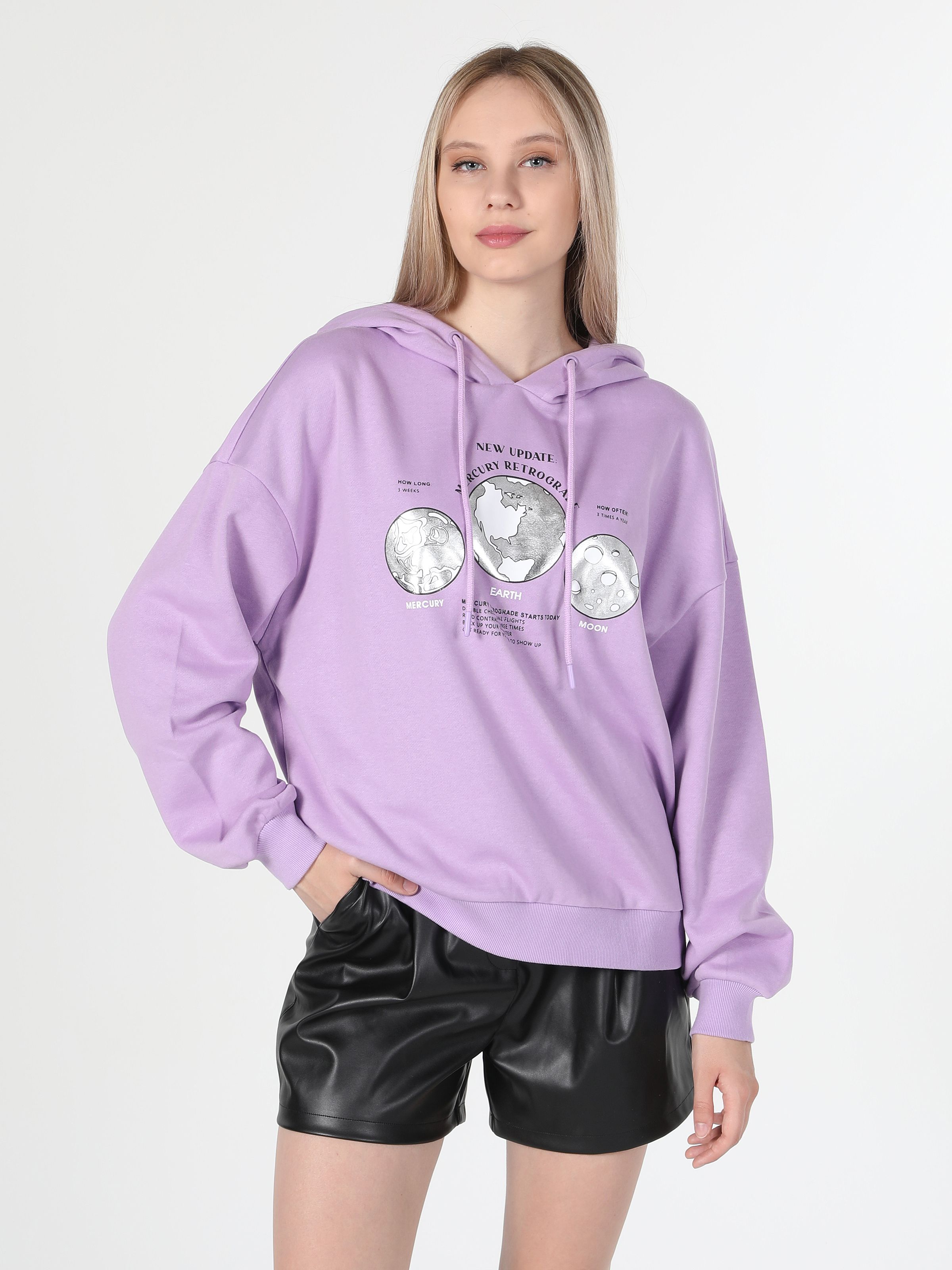 Акція на Худі жіноче Colin's CL1060265-LIL XS-S Lilac від Rozetka