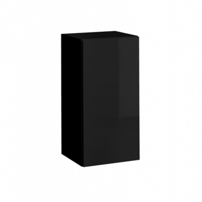 

Шкафчик навесной в гостиную из ДСП Blox SW25 ASM Meble Черный матовый