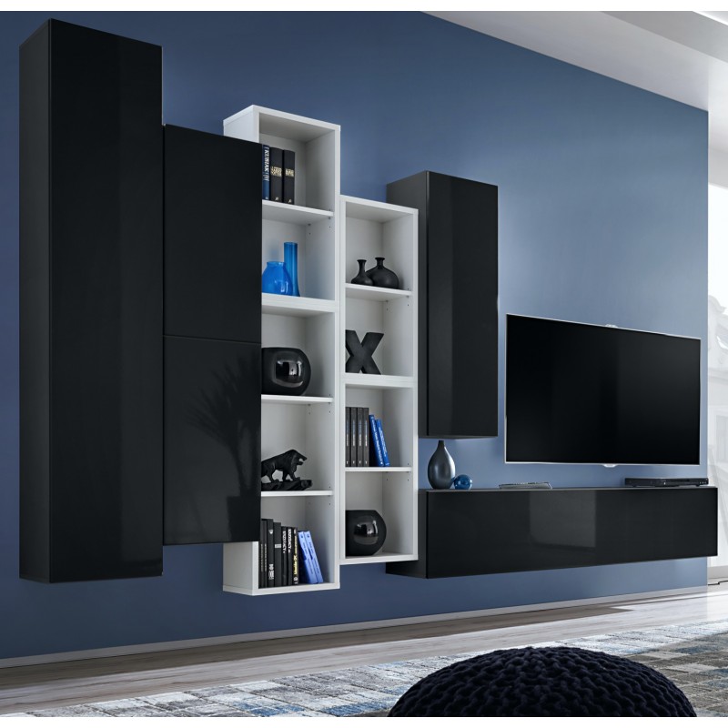 

Гостиная стенка из ДСП System Blox XII ASM Meble Черный/Белый
