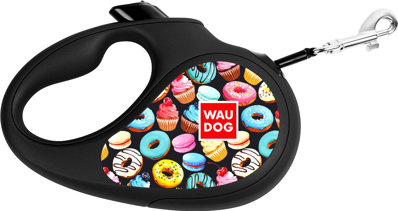 Акція на Поводок-рулетка для собак Collar WAUDOG R-leash, рисунок "Пончики", S, до 15 кг, 5 м, светоотражающая лента (8124-0070-01) від Rozetka UA
