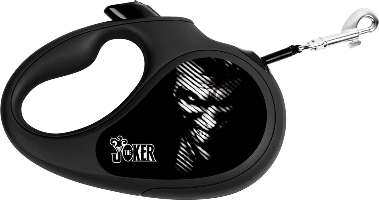 

Поводок-рулетка для собак Collar WAUDOG R-leash, рисунок "Джокер Черный", XS, до 12 кг, 3 м, светоотражающая лента (8123-1027-01)