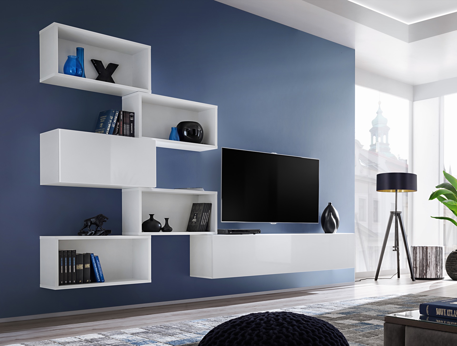 

Гостиная стенка из ДСП System Blox VIII ASM Meble Польша Белый
