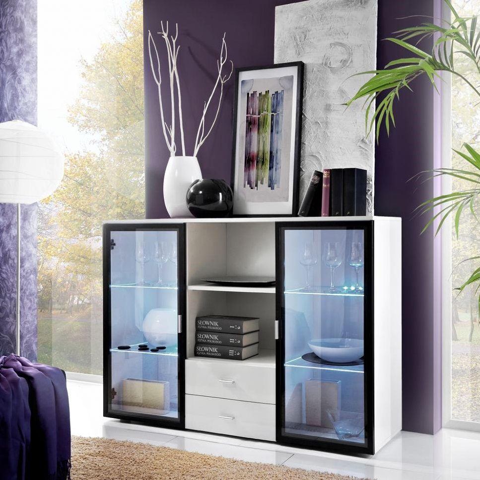 

Комод в гостиную из ДСП Quadro ASM Meble Черный/Белый