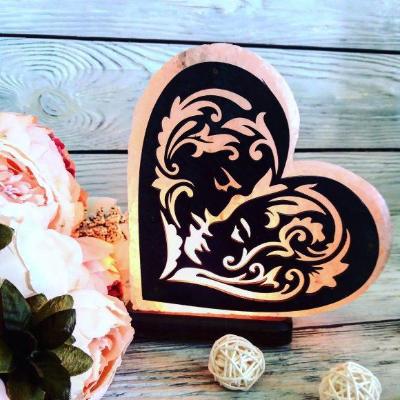 

Соляна лампа SaltLamp Серце з візерунком №2 3-4 кг