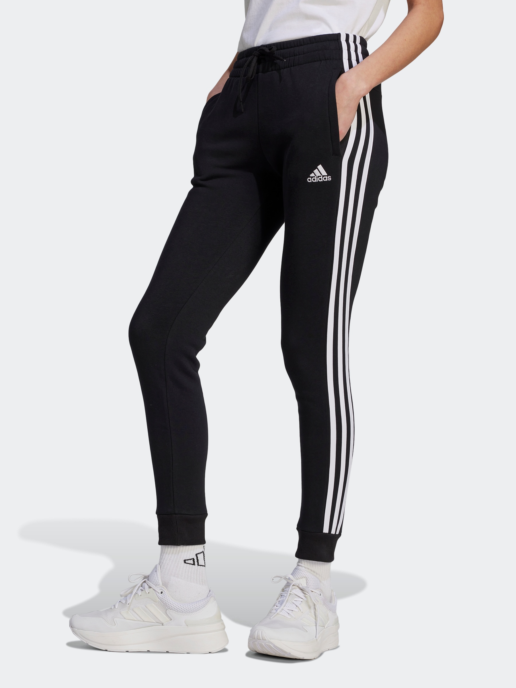 Акція на Спортивні штани на флісі жіночі Adidas W 3S Fl C Pt HZ5753 L Чорні від Rozetka