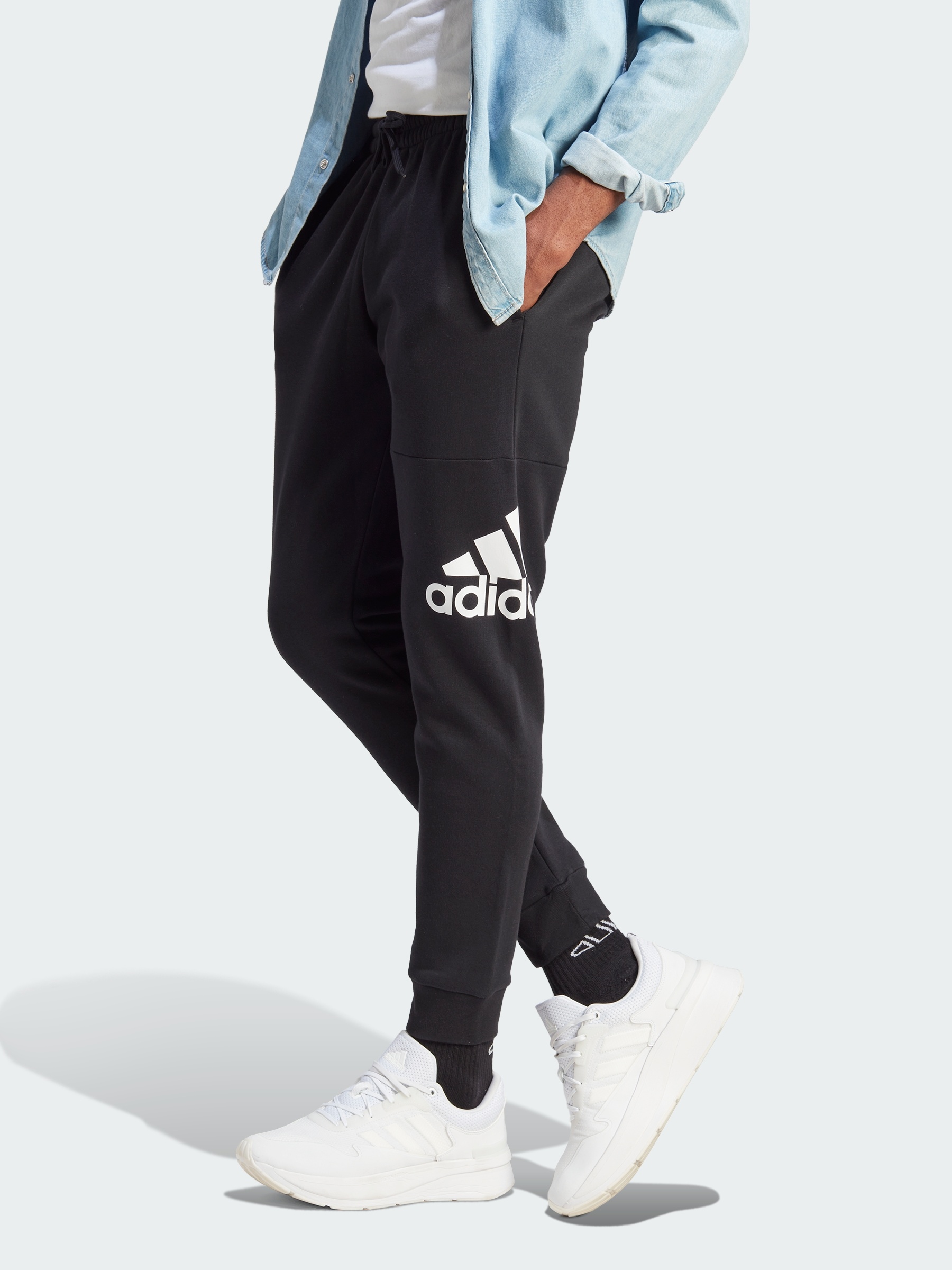 Акція на Спортивні штани утеплені чоловічі Adidas M Bl Fl Tc Pt IB4025 S Black від Rozetka