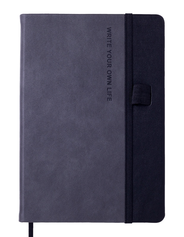 

Записная книга блокнот Buromax RECORD A5 96 л линия иск.кожа серый (BM.295210-09)