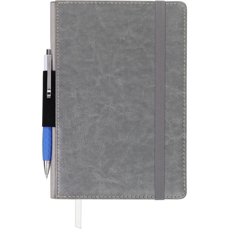 

Записная книга блокнот Buromax CODE LOGO2U A5 96 л линия иск.кожа серый (BM.295215-09)