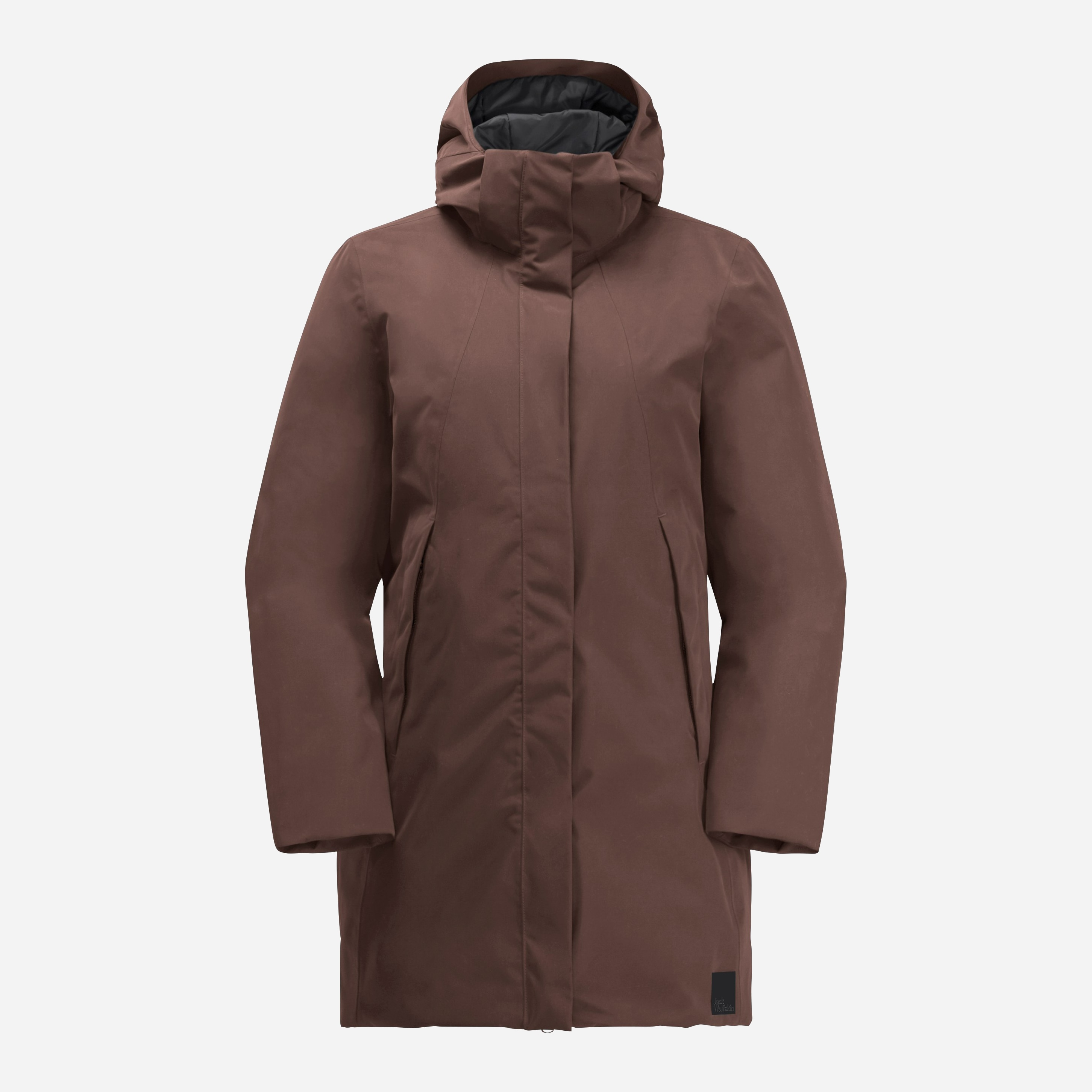 Акція на Куртка демісезонна подовжена з капюшоном жіноча Jack Wolfskin Salier Coat 1116141-5165 L Коричнева від Rozetka