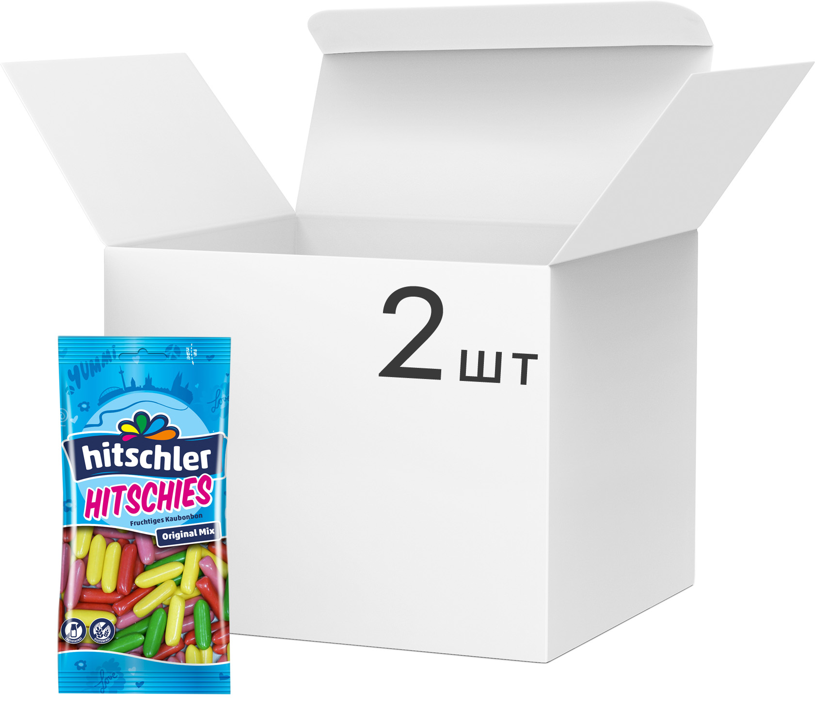 Упаковка Конфеты жевательные Hitschies Mini Mix 80 г х 2 шт ...