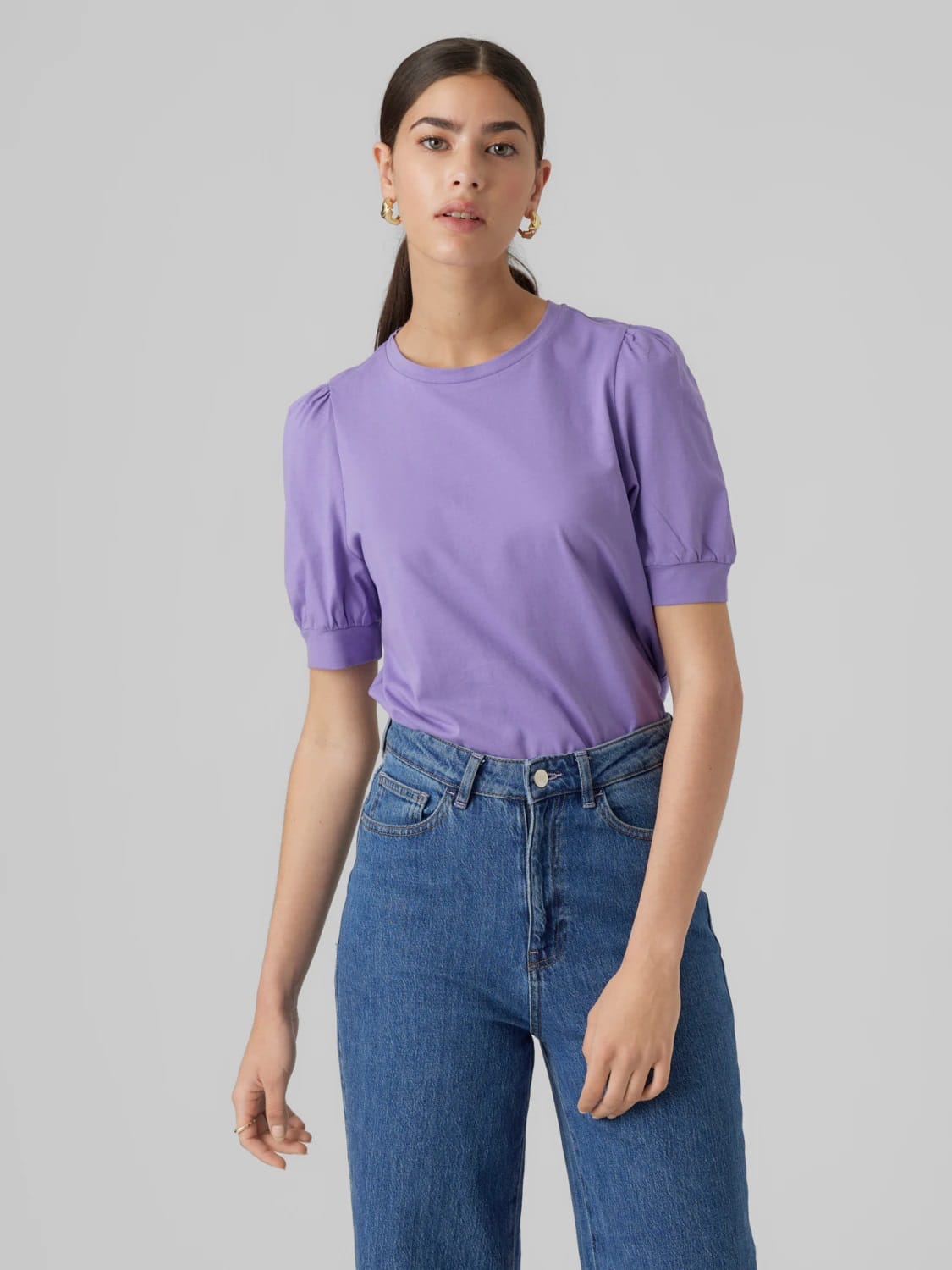 Акція на Блузка жіноча Vero Moda T-Shirts & Tops 10275520-58169 M Фіолетова від Rozetka