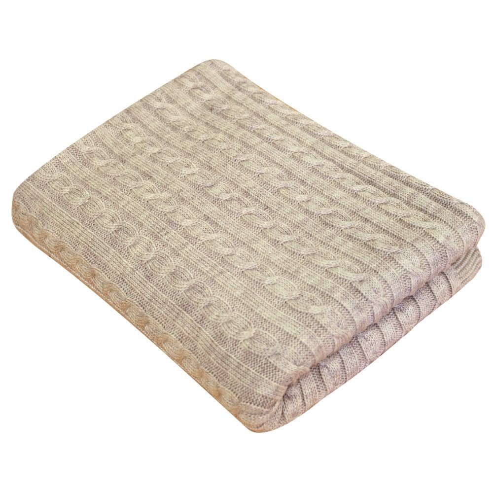 

Плед вязаный Soft косы латте 90 х 130 см